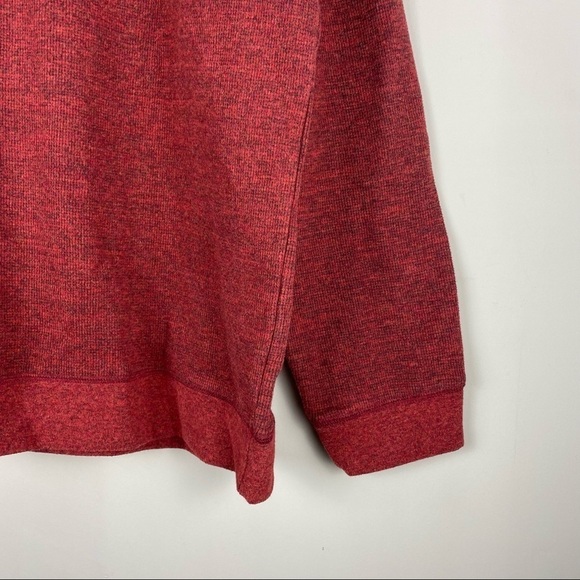 Men's Long Sleeve Fleece Crewneck Thermal Pullover Sweater Paprika Size XXL 2XL - Picture 2 of 6